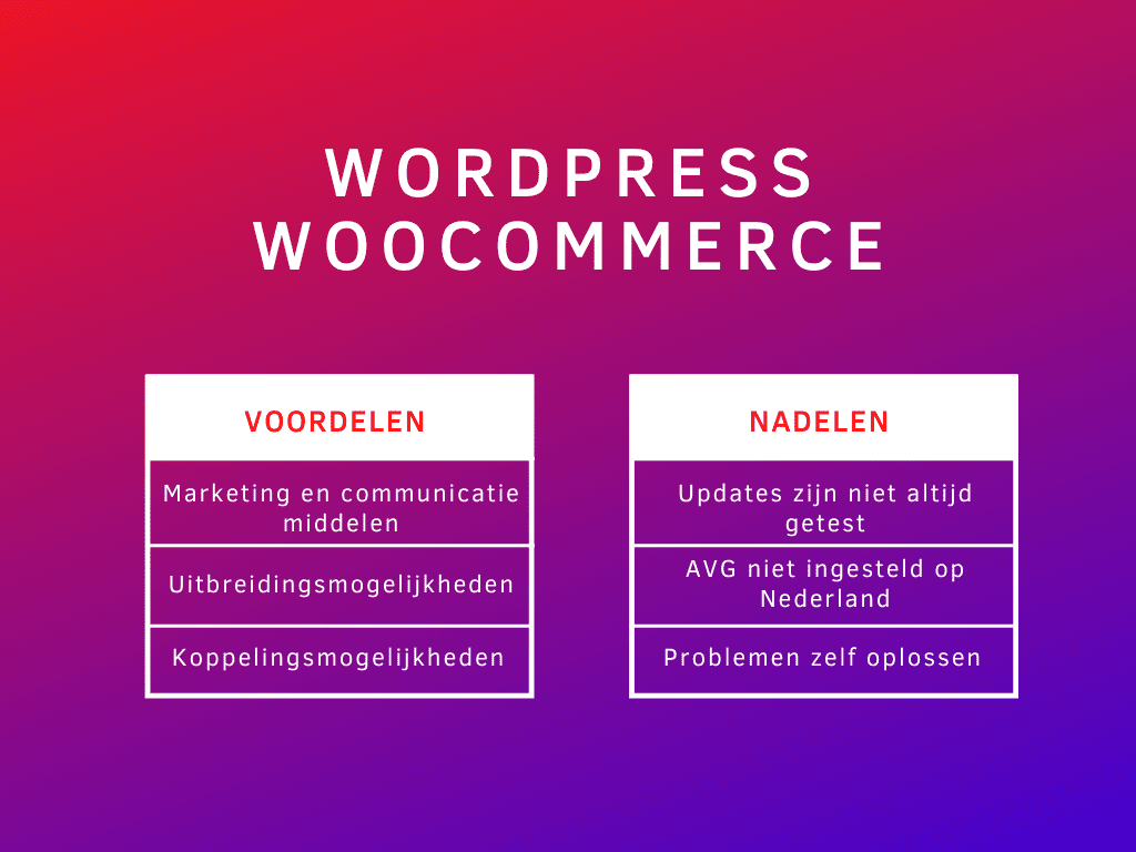 voordelen nadelen WordPress WooCommerce webshop