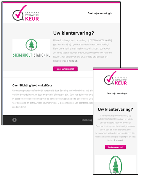 De e-mails zijn reeds geschikt gemaakt voor mobiel