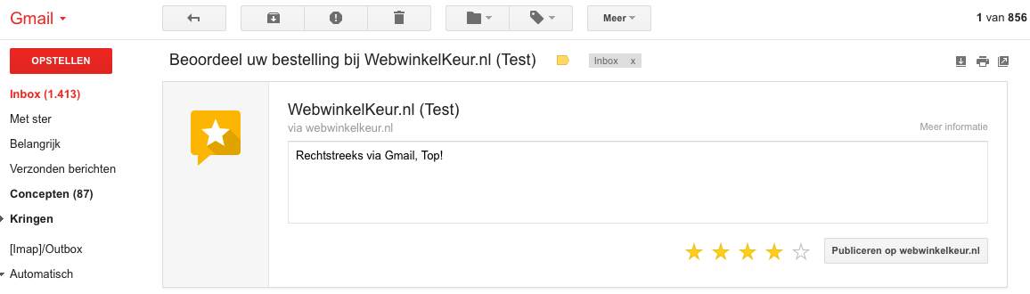 Beoordelen van jouw webwinkel in Gmail