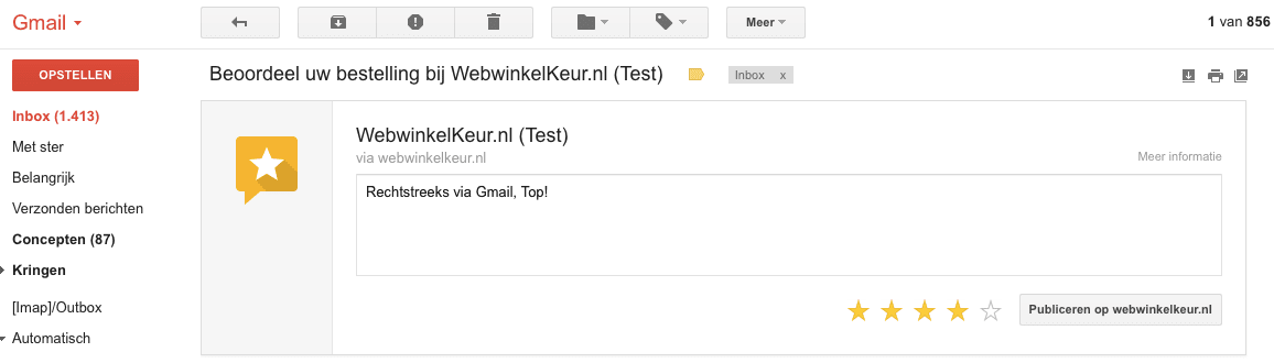 Beoordelen van jouw webwinkel in Gmail