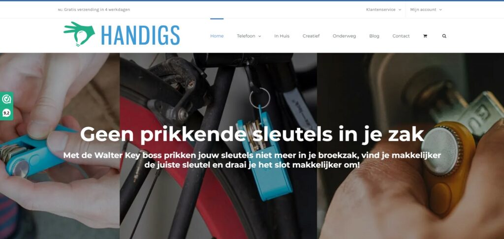 homepage webshop handigs.nl