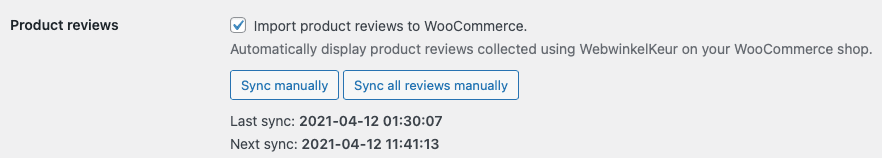 De automatische synchronisatie van product reviews