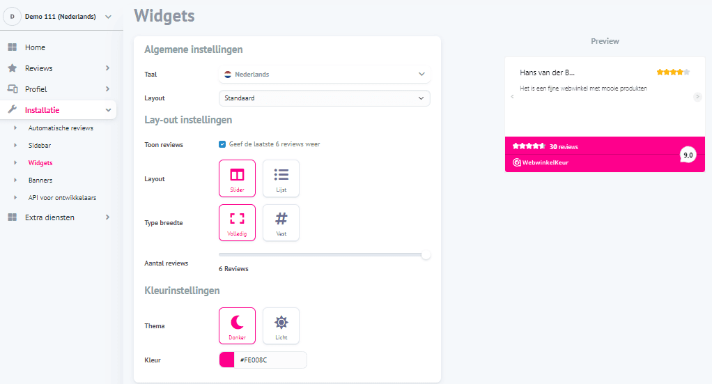 widget plaatsen in shopify